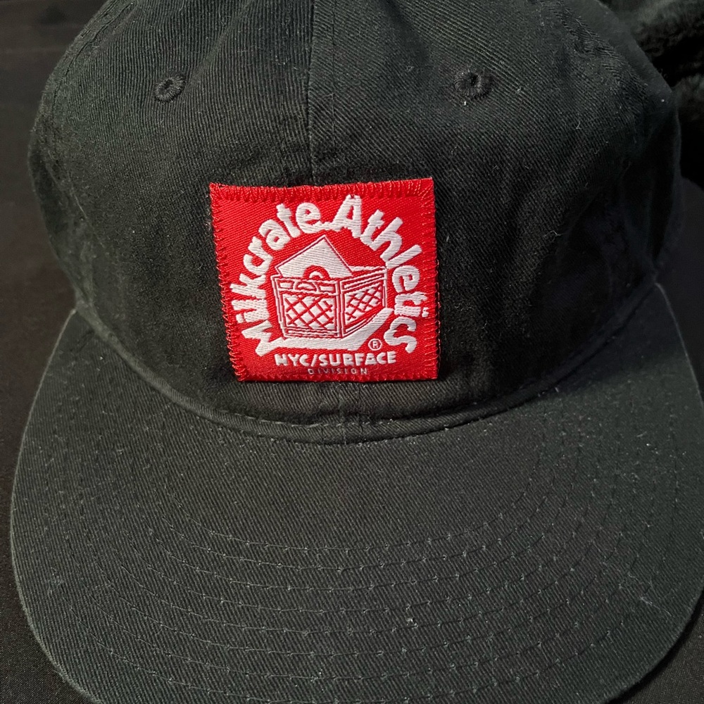 MILKCRATE ATHLETICS Hip Hop Leather Strapback Hat NYC Surface Rap Aaron LaCrate